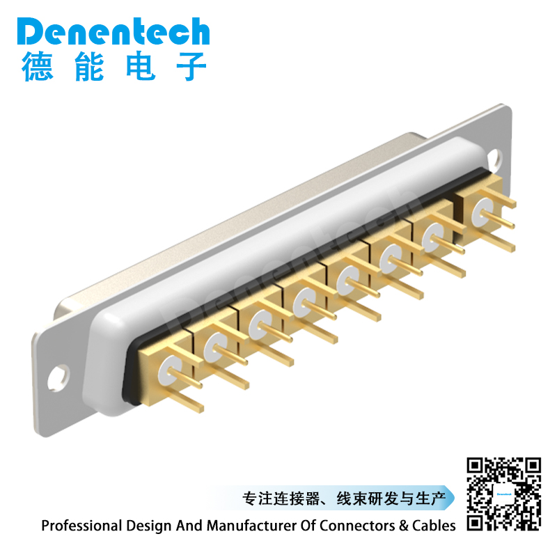 Denentech Industrial power supply gold-plated connector 8W8 high power DB connector female coaxial straight DIP pcb power connector d-sub connectors